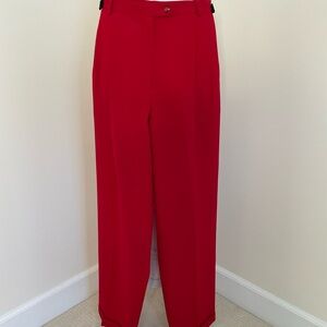 Vintage Austin Reed Vibrant Red Wide Leg Wool Pants
